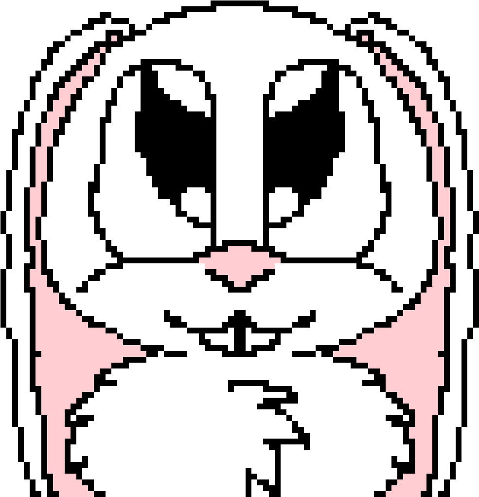 Pixelated Bunny Face Avatar PNG Image