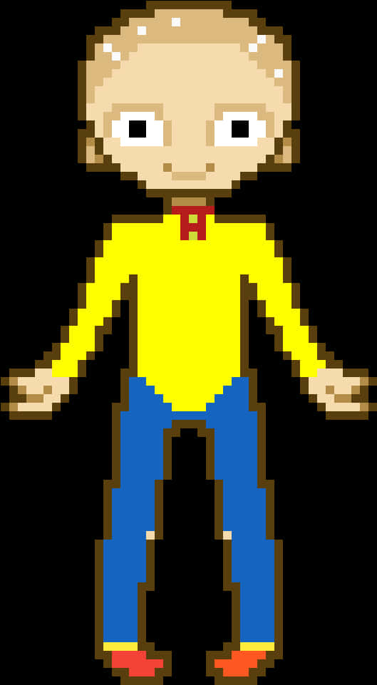 Pixelated Caillou Standing PNG Image