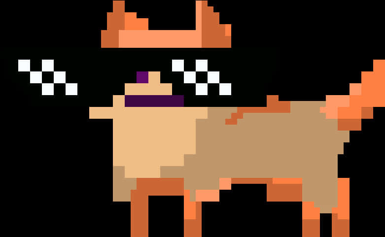 Pixelated Camel With M L G Glasses PNG Image