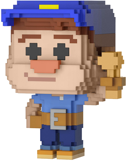 Pixelated Character Figure3 D Model PNG Image