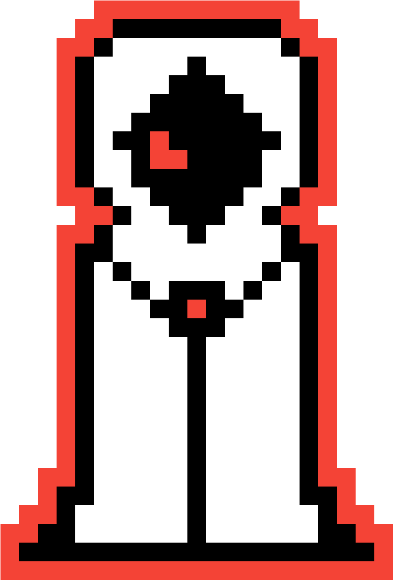 Pixelated Characterin Redand White PNG Image