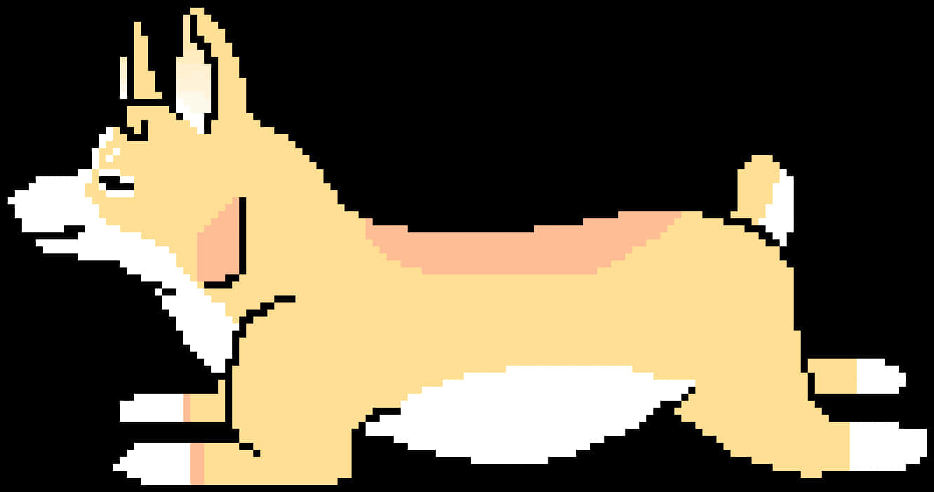 Pixelated Corgi Art PNG Image