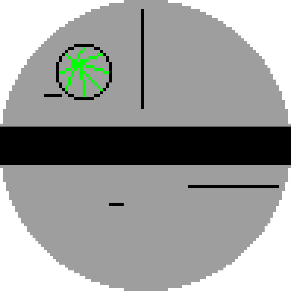 Pixelated Death Star Graphic PNG Image