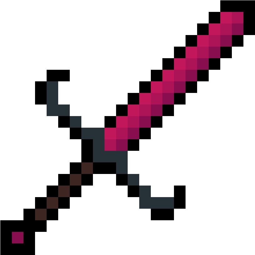 Pixelated Diamond Sword PNG Image