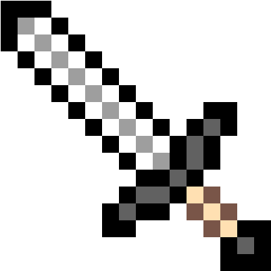 Pixelated Diamond Sword Icon PNG Image