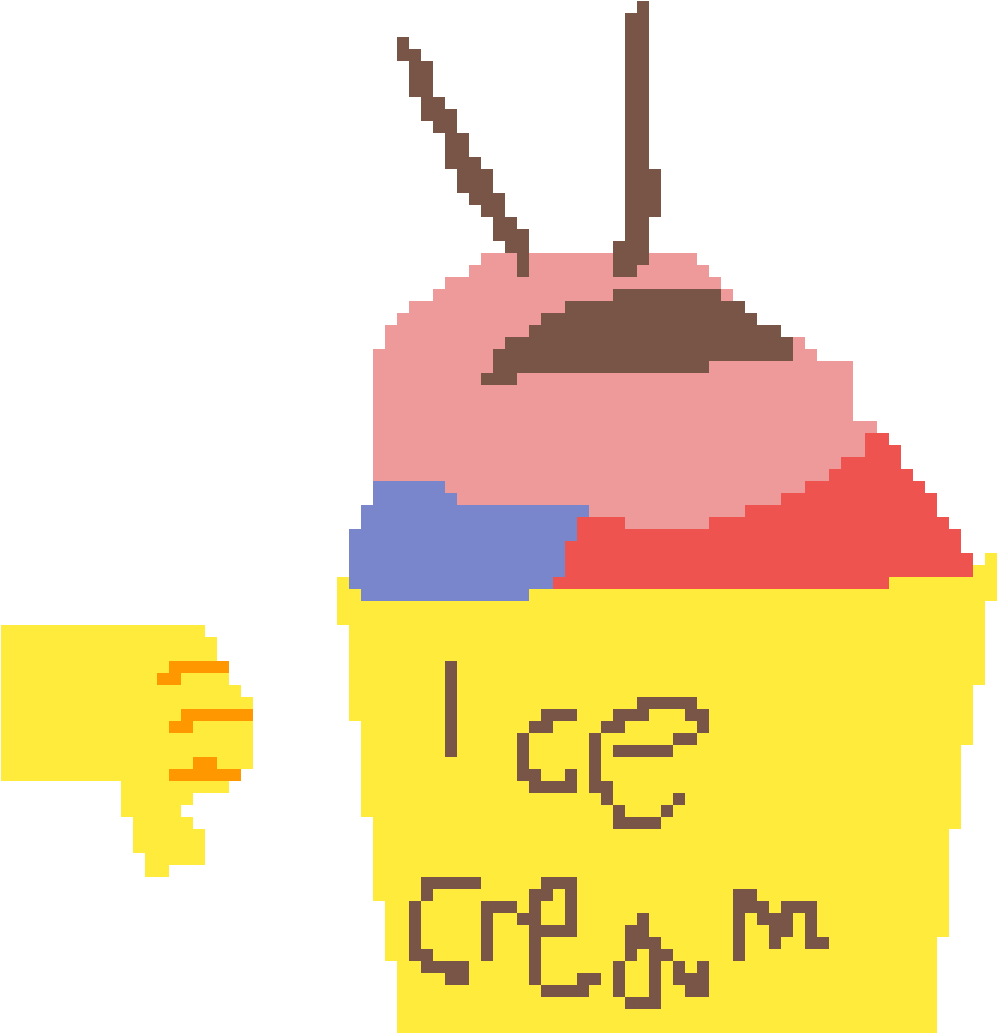 Pixelated Dislike Ice Cream PNG Image