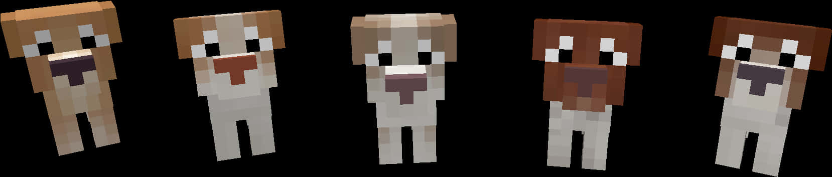 Pixelated Dog Collection PNG Image