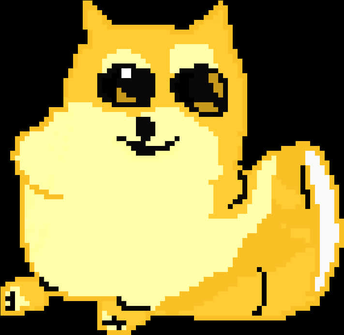 Pixelated Doge Meme PNG Image