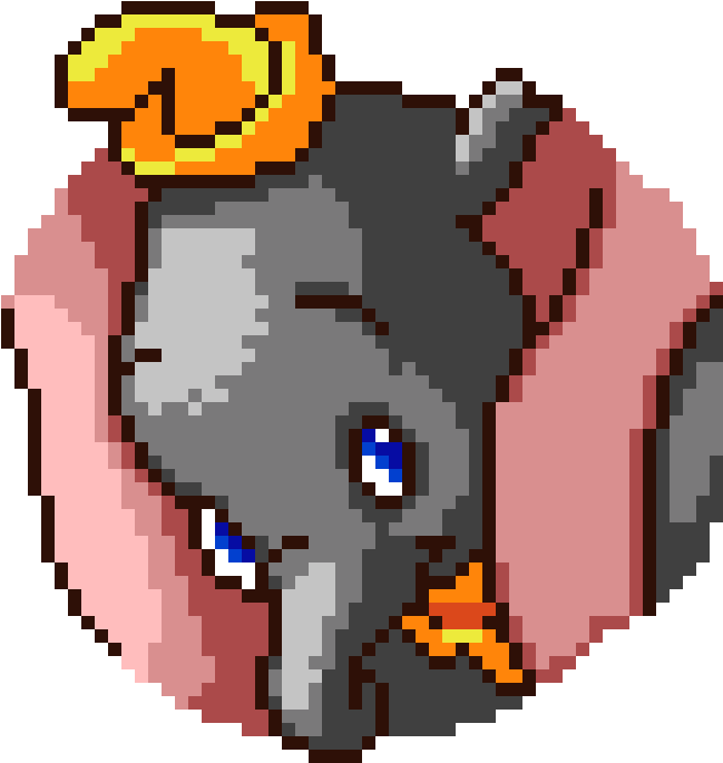 Pixelated Dumbo Character PNG Image