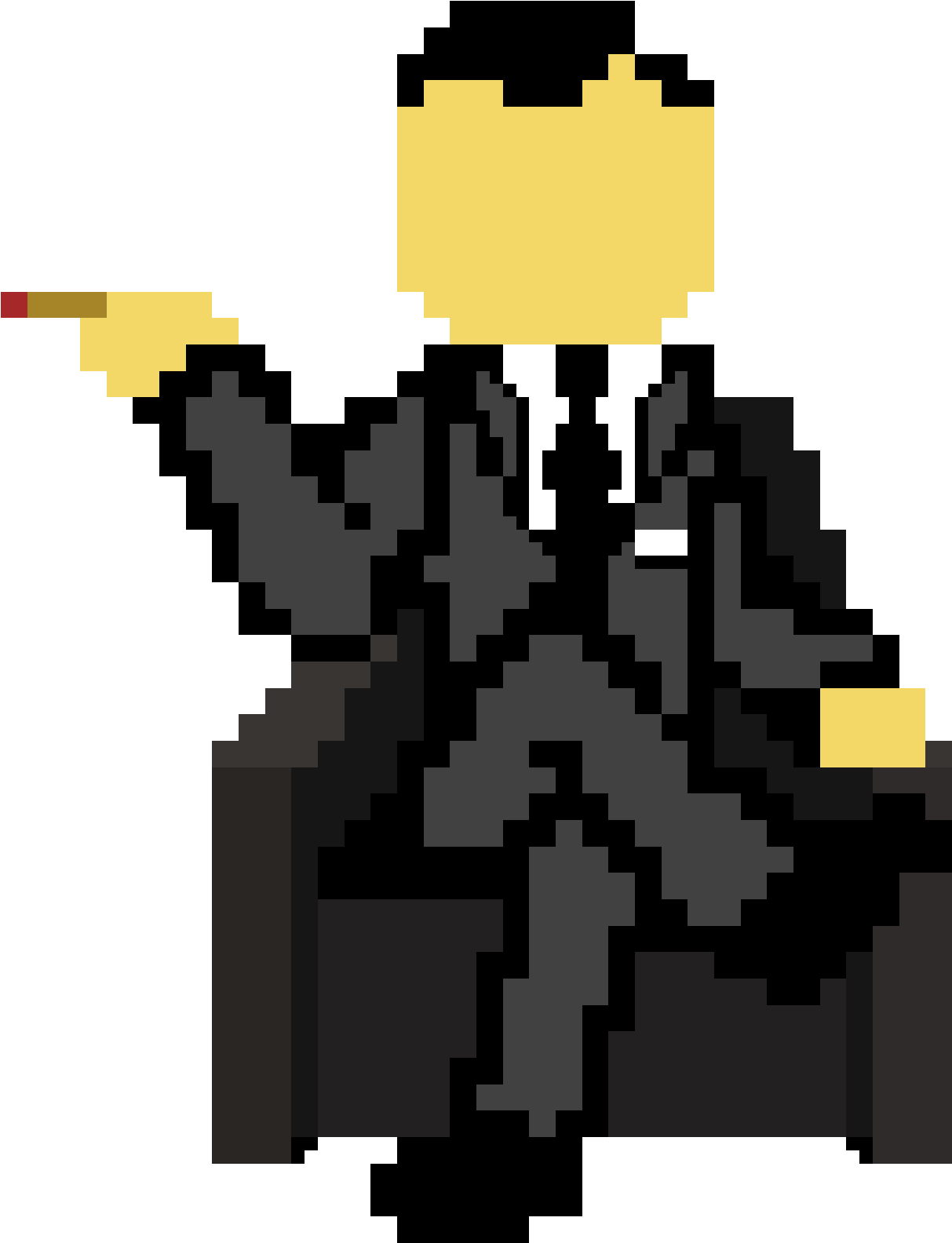 Pixelated Gangster With Cigar PNG Image