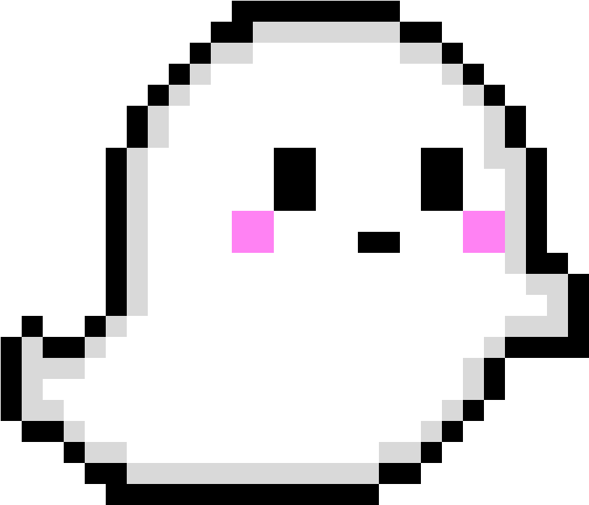 Pixelated Ghost Graphic PNG Image