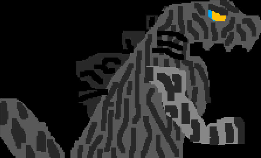 Pixelated Godzilla Artwork PNG Image