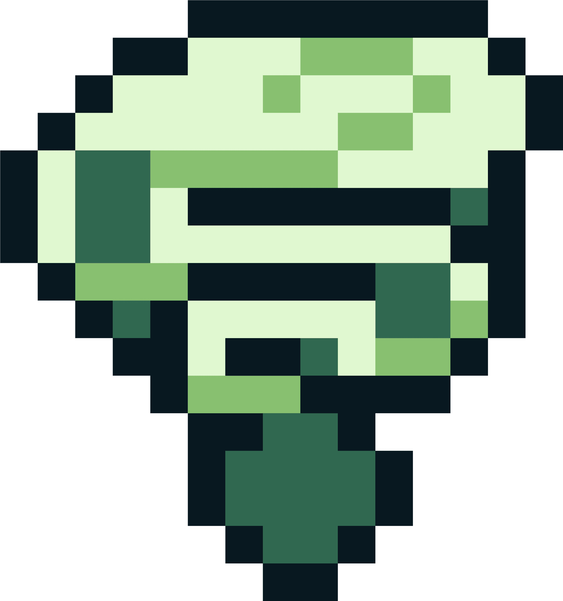 Pixelated Green Heart Graphic PNG Image