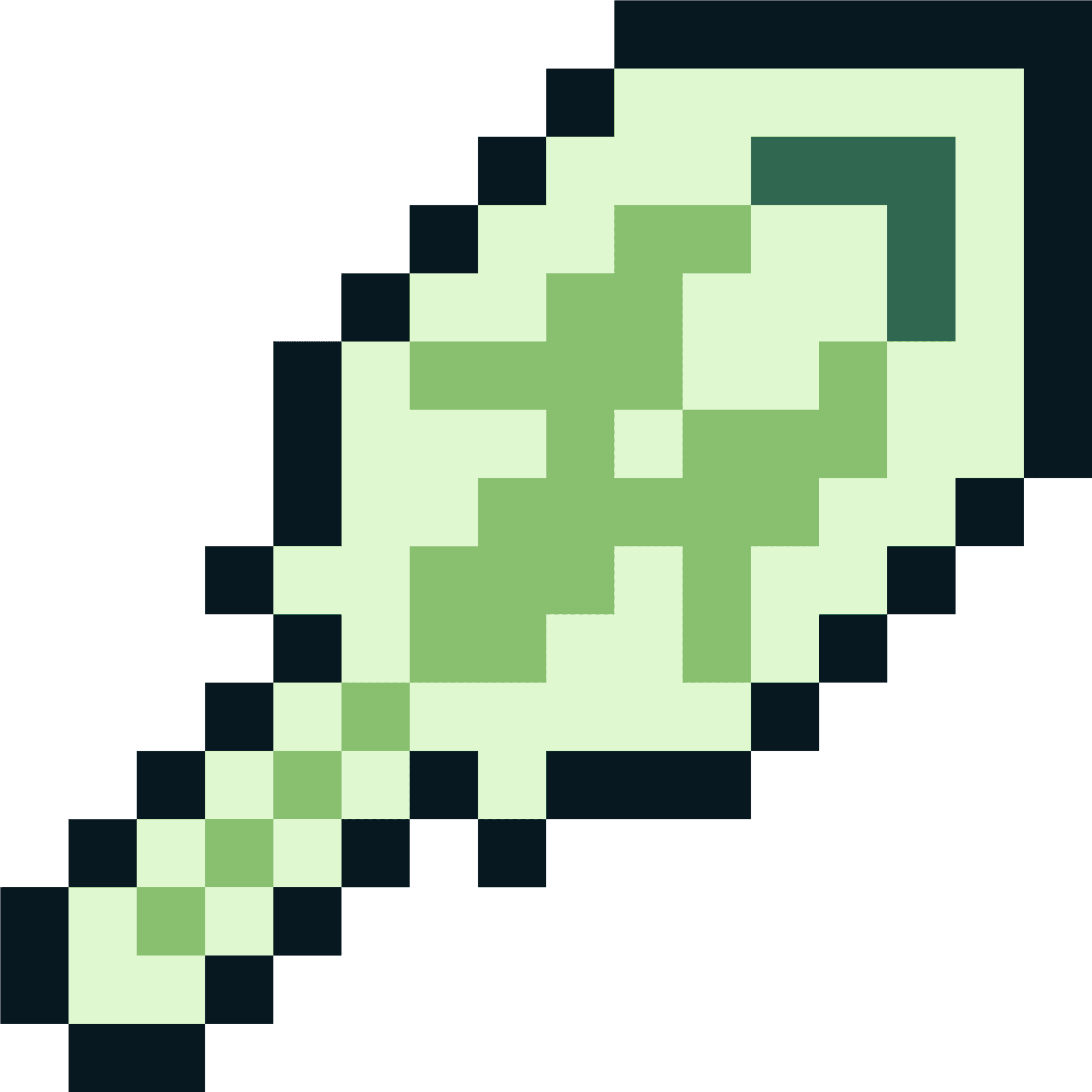 Pixelated_ Green_ Heart PNG Image