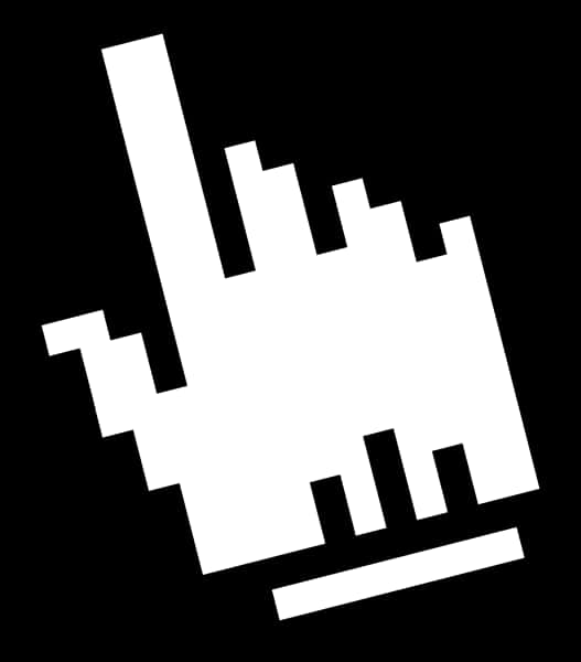 Pixelated Hand Cursor Icon PNG Image