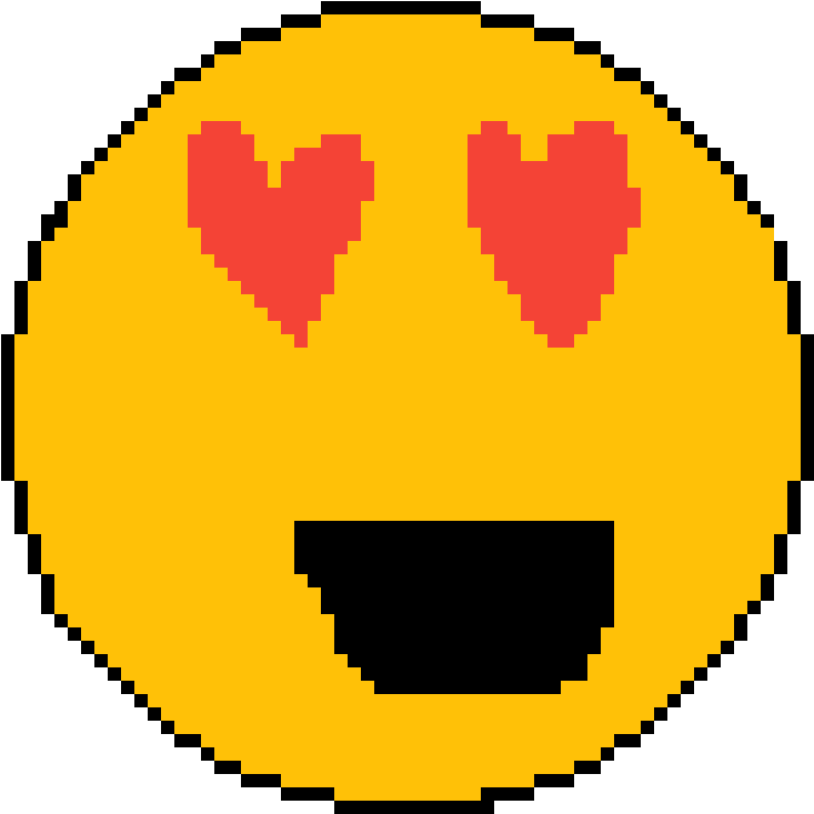 Pixelated_ Heart_ Eyes_ Emoji PNG Image