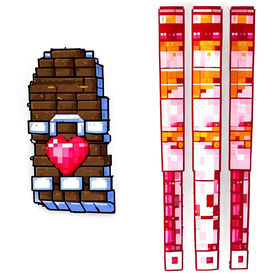 Pixelated Heart Health Bar Png 06112024 PNG Image