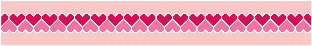 Pixelated Heart Pattern Banner PNG Image