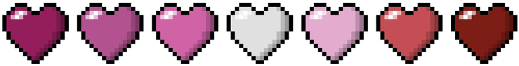 Pixelated Hearts Gradient Array PNG Image