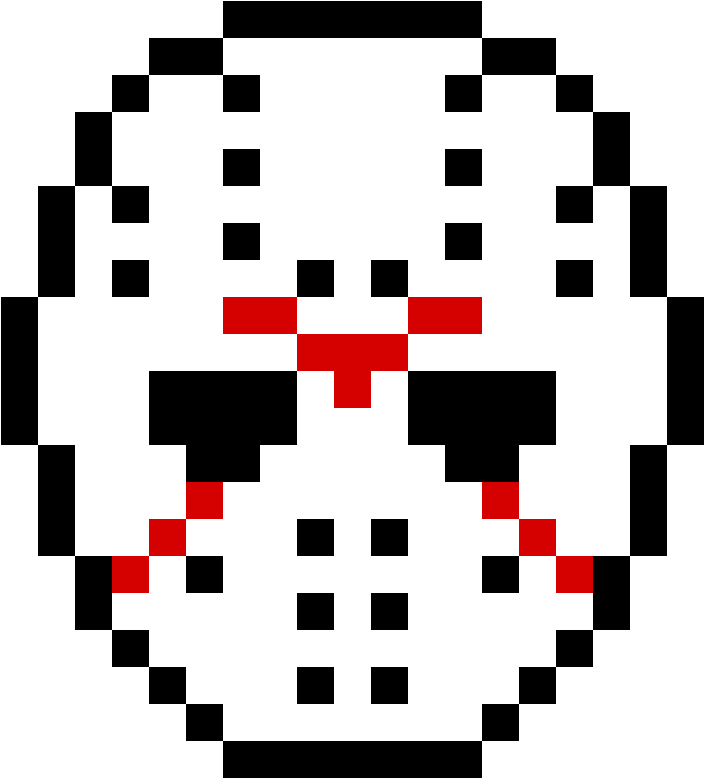 Pixelated Hockey Mask Icon PNG Image