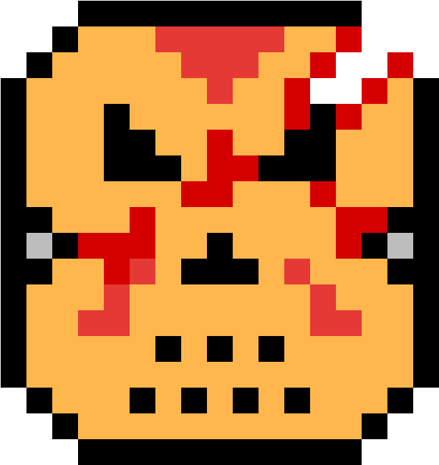 Pixelated Hockey Mask Jason Voorhees PNG Image