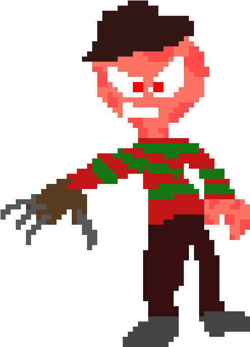 Pixelated Horror Character Art PNG Image