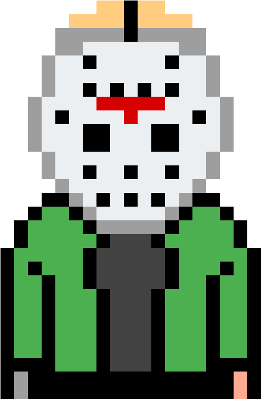 Pixelated Horror Character Jason Voorhees PNG Image