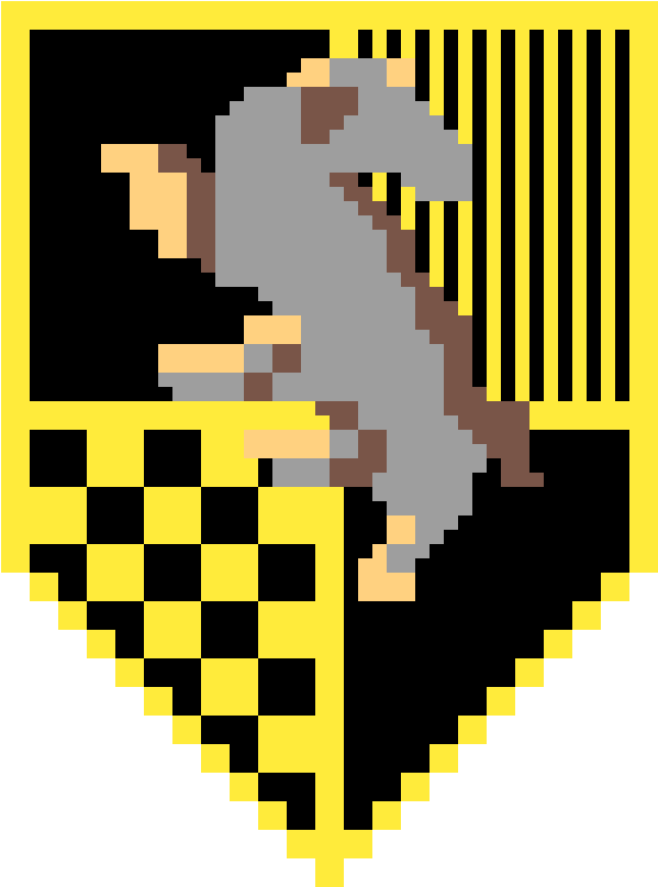 Pixelated Hufflepuff Badger PNG Image