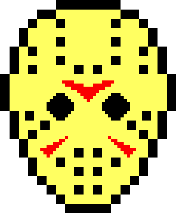 Pixelated Jason Voorhees Mask PNG Image