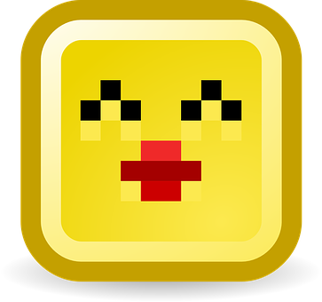 Pixelated Kiss Emoji PNG Image