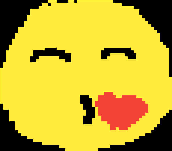 Pixelated_ Kissing_ Face_ Emoji PNG Image