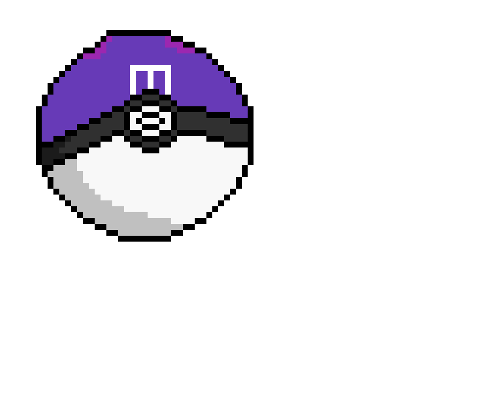 Pixelated Master Ball Illustration PNG Image