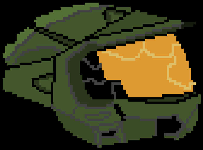 Pixelated Master Chief Helmet PNG Image