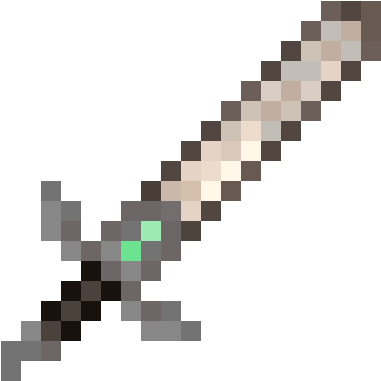 Pixelated Minecraft Diamond Sword PNG Image