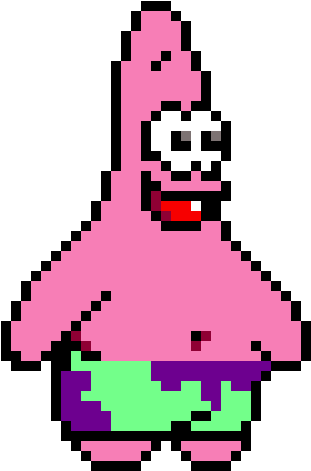 Pixelated Patrick Star PNG Image