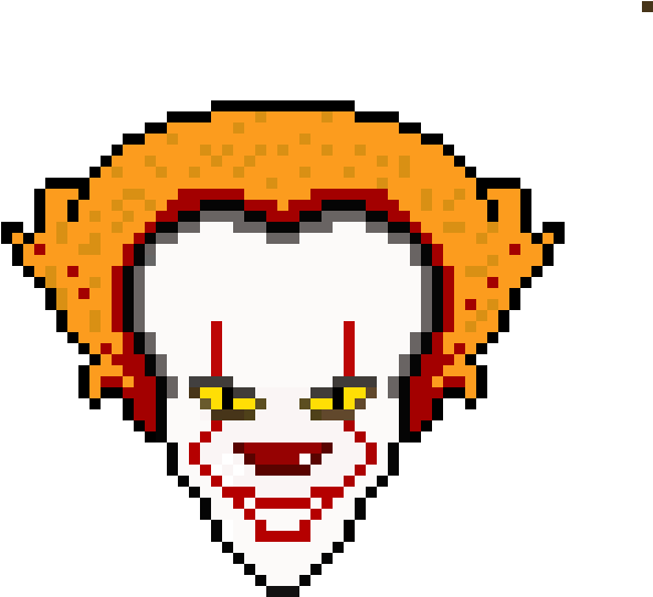 Pixelated Pennywise Portrait PNG Image