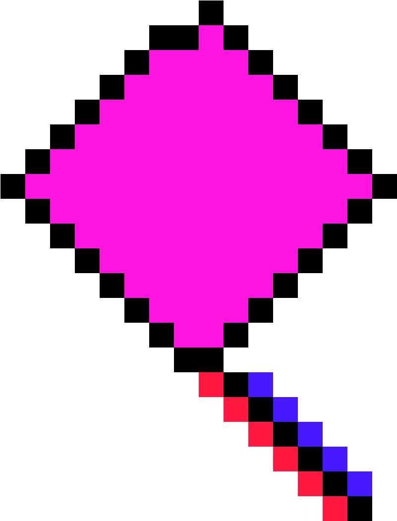 Pixelated Pink Kite PNG Image