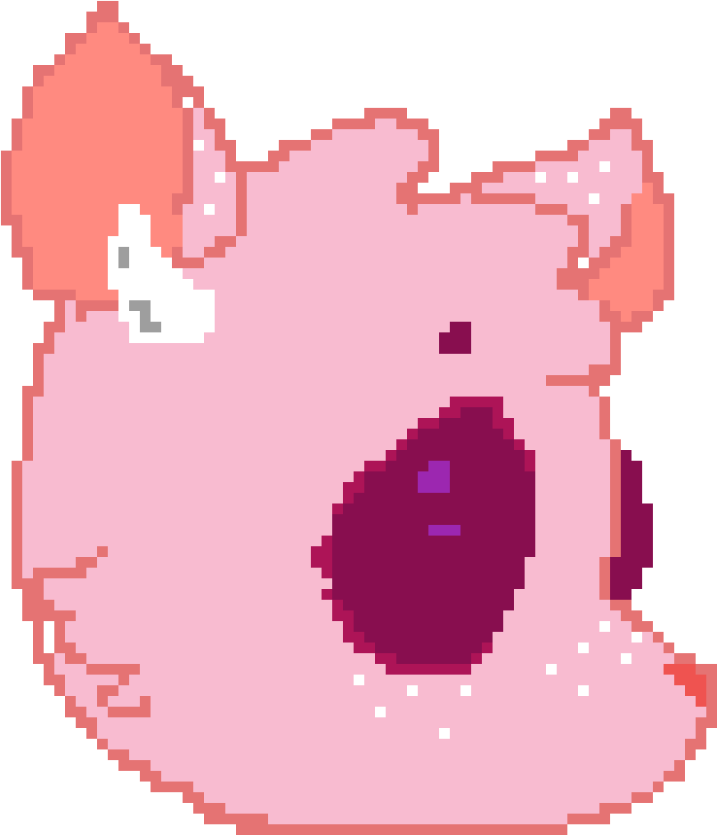 Pixelated Pink Pig Artwork PNG Image