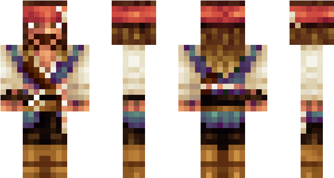 Pixelated Pirate Character PNG Image