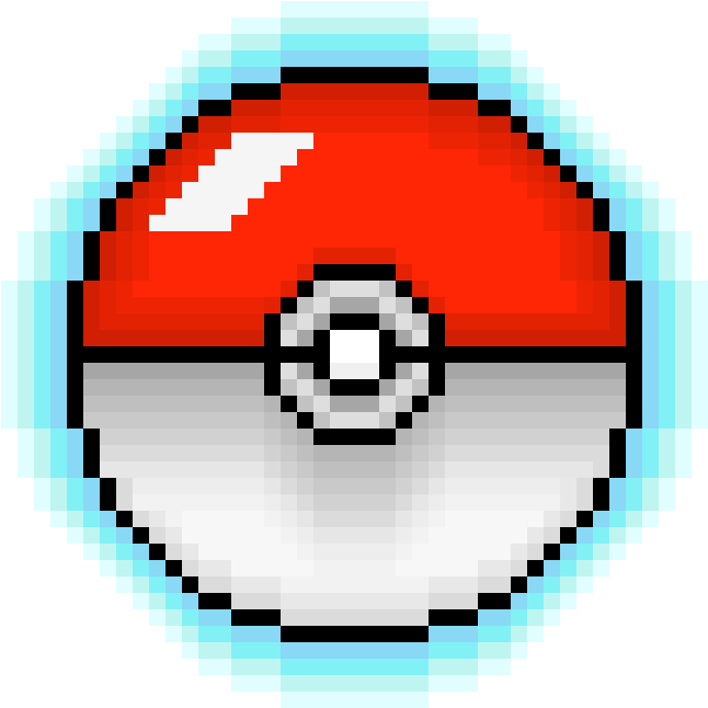 Pixelated Pokeball Graphic PNG Image