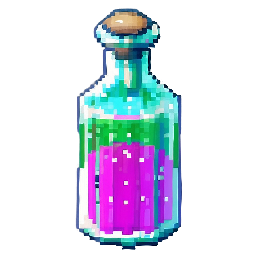 Pixelated Potion Bottle Png Qvk PNG Image