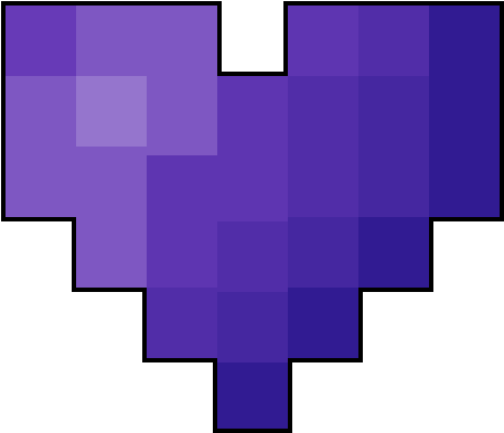 Pixelated Purple Heart PNG Image