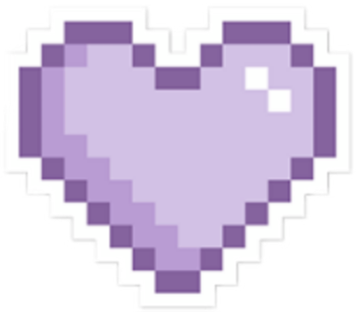 Pixelated Purple Heart Graphic PNG Image