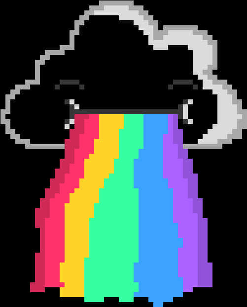 Pixelated_ Rainbow_ Cloud PNG Image