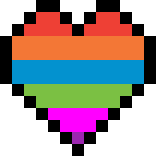 Pixelated Rainbow Heart.png PNG Image