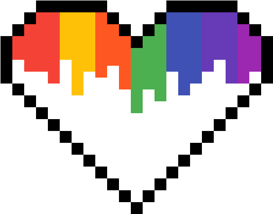 Pixelated Rainbow Heart.png PNG Image