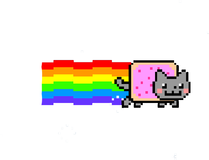 Pixelated Rainbow Pop Tart Cat PNG Image