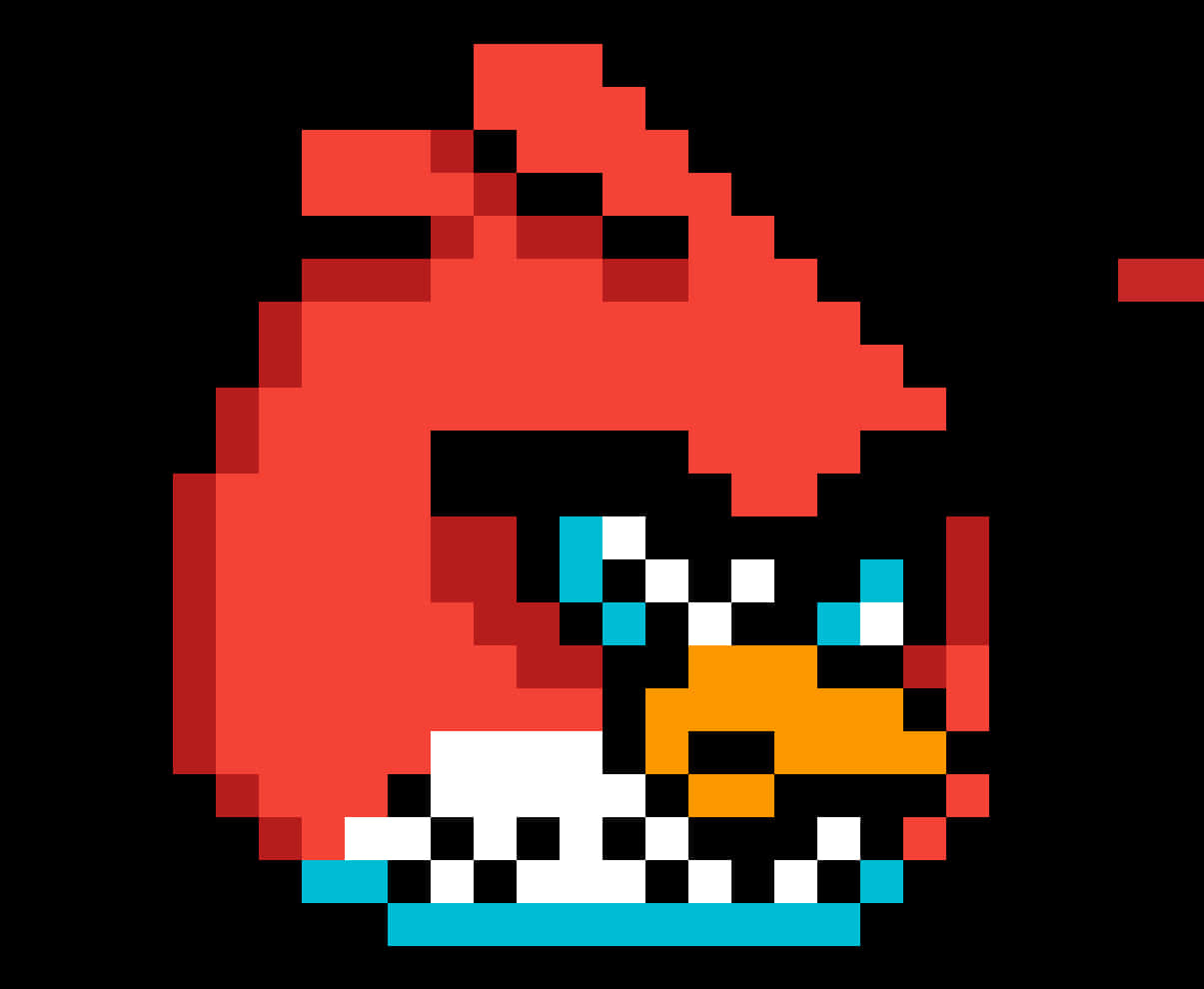 Pixelated Red Angry Bird PNG Image