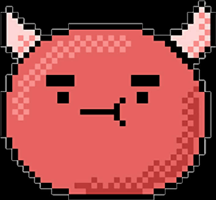 Pixelated Red Devil Emoji PNG Image