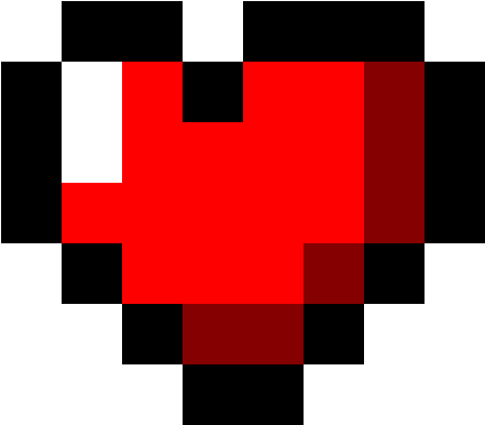 Pixelated Red Heart Graphic PNG Image